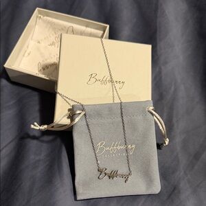 BuffBunny Silver Script Necklace